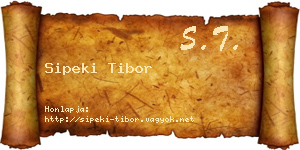 Sipeki Tibor névjegykártya
